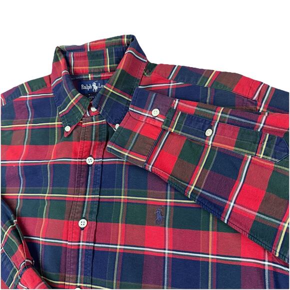 Ralph Lauren Other - Ralph Lauren Mens L Red Green Blue Tartan Plaid Long Sleeve Button Down Shirt